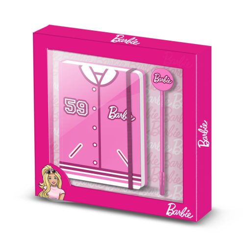 BARBIE roze dagboek + pen set - 22.4cm X 23.2cm X 2.2cm