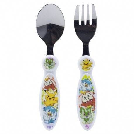 2 STUKS ELLIPTISCHE METALEN BESTEKSET POKEMON