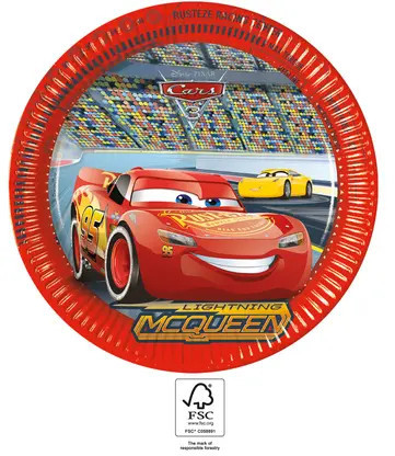 8 stuks papieren bord 23cm Cars