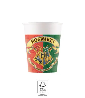 8 stuks papieren beker 200 ml HARRY POTTER