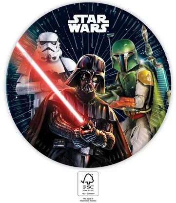 8 stuks papieren bord 23 cm STAR WARS GALAXY