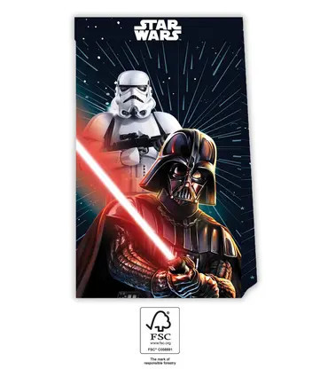 4 stuks papieren feestzak STAR WARS GALAXY