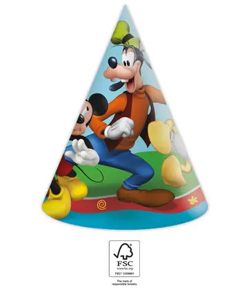 6 stuks Verjaardagsuitnodiging en envelop MICKEY ROCK THE HOUSE