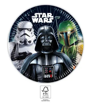 8 stuks 20 cm papieren bord STAR WARS GALAXY