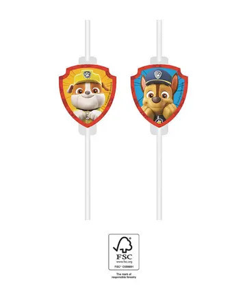 4 stuks Paw Patrol papieren rietjes