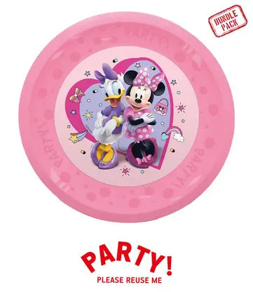 4 stuks herbruikbare feestborden 21cm MINNIE JUNIOR DISNEY