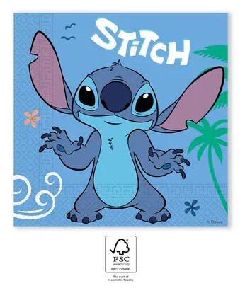 20 STUKS 2-LAAGS PAPIEREN SERVETTEN 33x33cm FSC STITCH & ANGEL