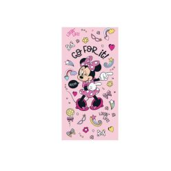   Disney Minnie Mouse kinderstrandhanddoek - 100% katoen - 70x140 cm - roze