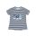 Katoenen t-shirt versierd met strass en schoenprint - gestreept - 128