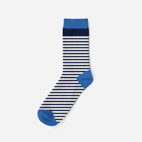 Kinderen katoenen sokken - wit-donkerblauw - gestreept - Evidence