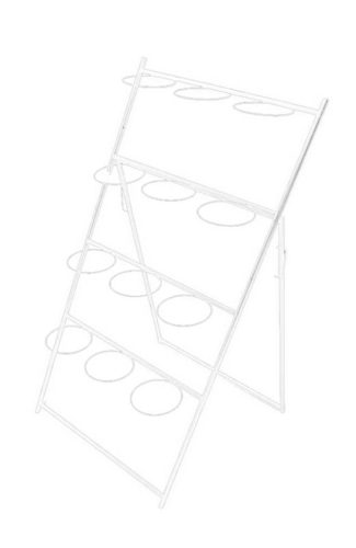 METALEN STANDAARD 12 HAKEN WIT 135*61