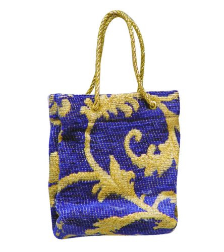 CADEAUZAK BLAUW-GOUD 13CM