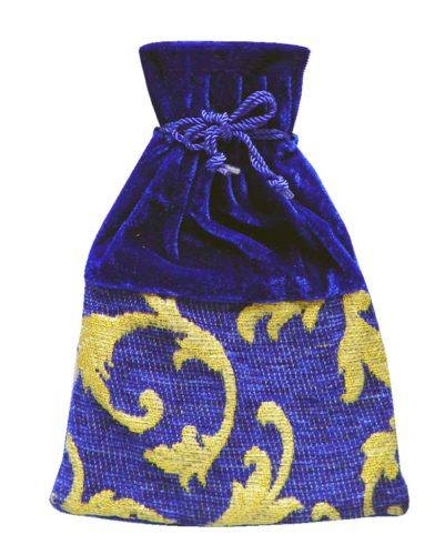CADEAUZAK BLAUW-GOUD 23CM