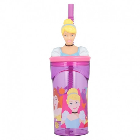 3D FIGUUR FLES MET RIETJE 360 ML DISNEY Princesses