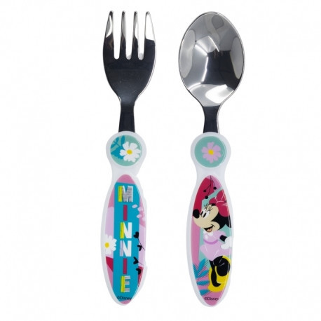 2 STUKS ELLIPTISCHE METALEN BESTEKSET MINNIE MOUSE MEER MINNIE