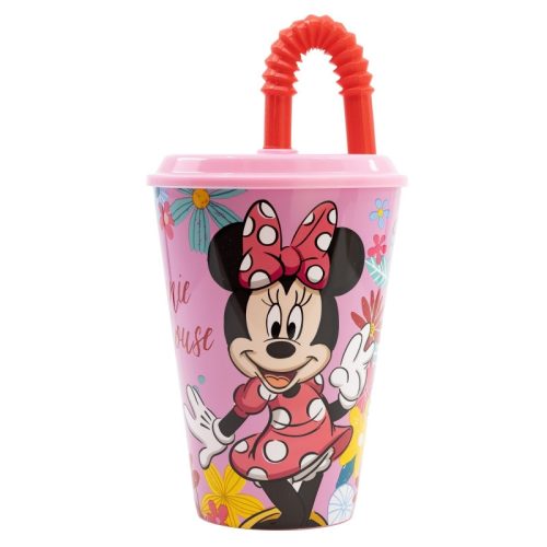 Disney Minnie Mouse plastic drinkbeker met rietje - 430 ml
