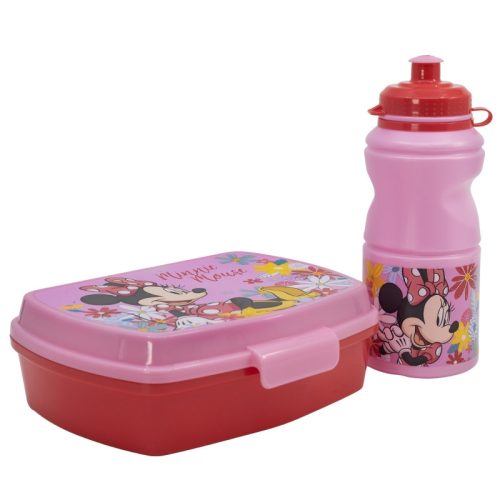 Disney Minnie Mouse plastic lunchbox + drinkfles set