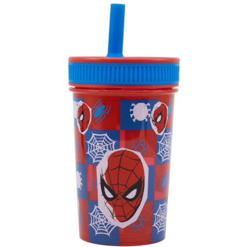 Spider-Man plastic, lekvrije siliconen rietbeker - 420 ml