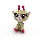 Grote ogen schattige pluche Giraffe 10cm hoog - Geel