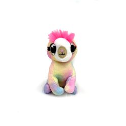 Grote ogen schattige pluche Lama 10cm hoog - Roze