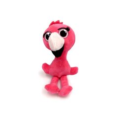Grote ogen schattige pluche Flamingo 10cm hoog - Roze