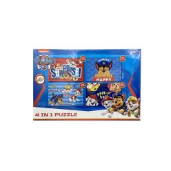 Paw Patrol 4-in-1 puzzel 12-13-20-24 stukjes - Rood