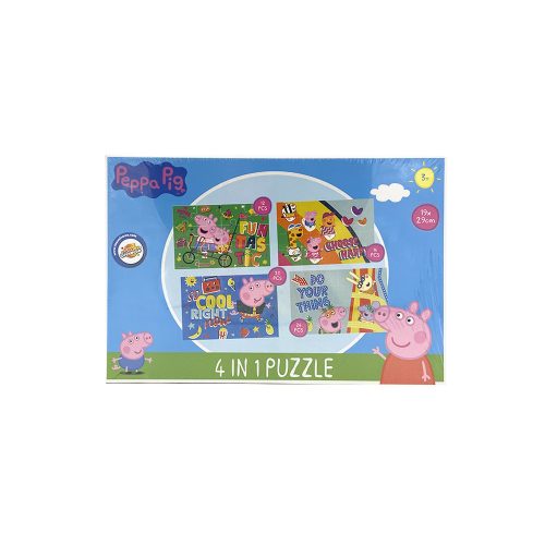 Peppa Biggetje 4 in 1 Puzzel 12-13-20-24 stukjes - Groen