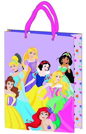 Cadeauzakje 23x18x8,5cm, gelamineerd plastic oppervlak - Disney Princess