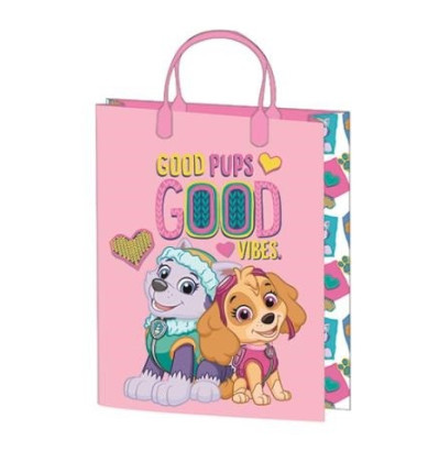 Cadeauzakje 32x27x10 cm, gelamineerd plastic oppervlak - Paw Patrol Blauw