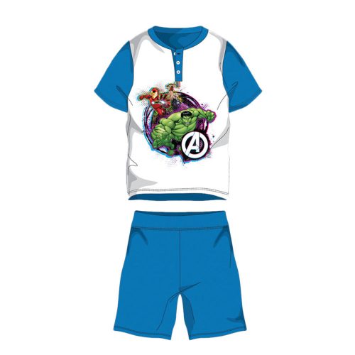 Zomer korte mouw kinder katoenen pyjama - Avengers - Avengers motief - middelblauw - 98