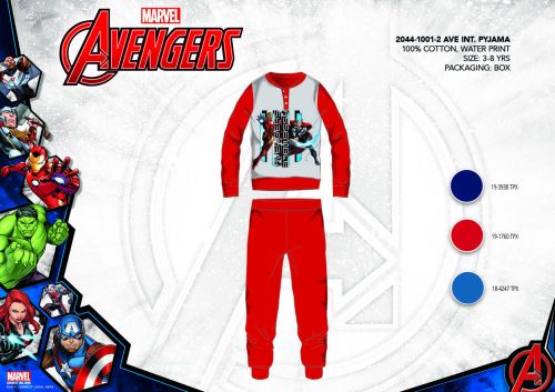 Winterse katoenen interlock kinderpyjama - Avengers - rood - 122