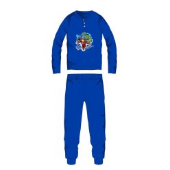   Wraak winterse katoenen kinderpyjama - interlock pyjama - middenblauw - 116