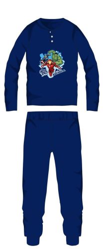 Wraak winterse katoenen kinderpyjama - interlock pyjama - donkerblauw - 110