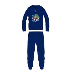   Wraak winterse katoenen kinderpyjama - interlock pyjama - donkerblauw - 122