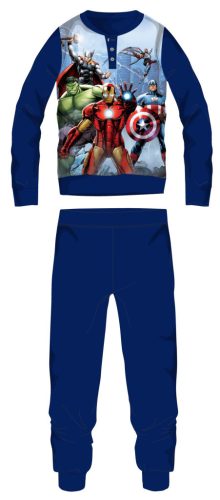 Wraak fleece pyjama - dikke winterse kinderpyjama - donkerblauw - 122
