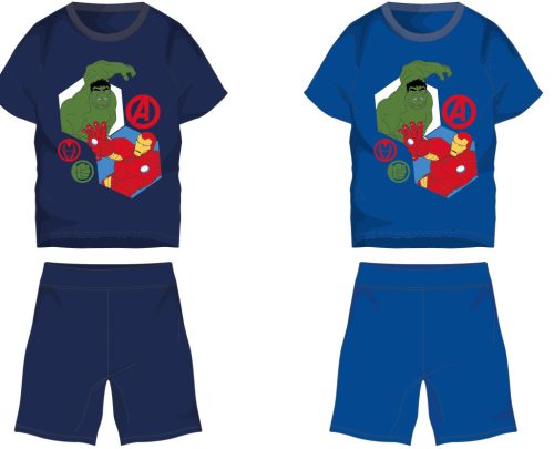Avengers katoenen zomeroutfit - T-shirt en korte broek set - middenblauw - 110