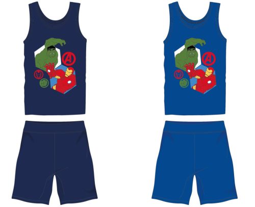 Avengers katoenen zomer set - shirt-korte broek set - middelblauw - 104