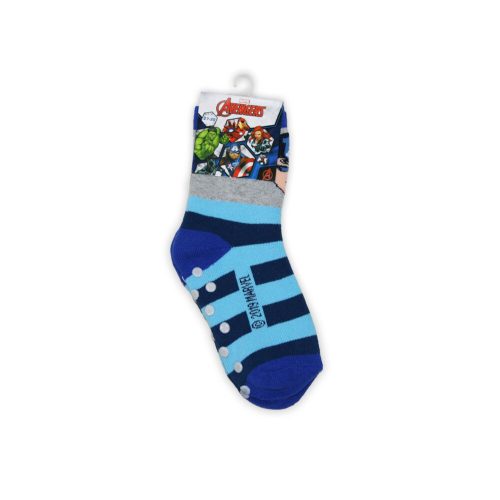 Anti-slip kinderen enkel sokken - Avengers - pluche - grijs-blauw - 23-26