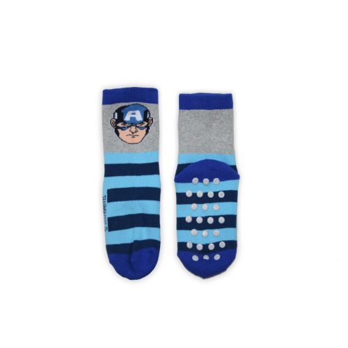 Anti-slip kinderen enkel sokken - Avengers - pluche - grijs-blauw - 27-30