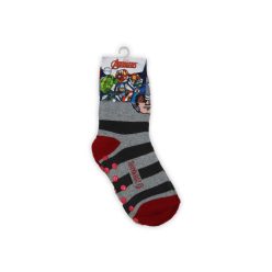   Antislip kinderbeenwarmers - Avengers - volledig pluche - grijs-rood - 23-26