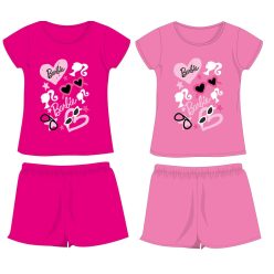   Barbie katoenen zomer set - t-shirt-korte broek set - roze - 134