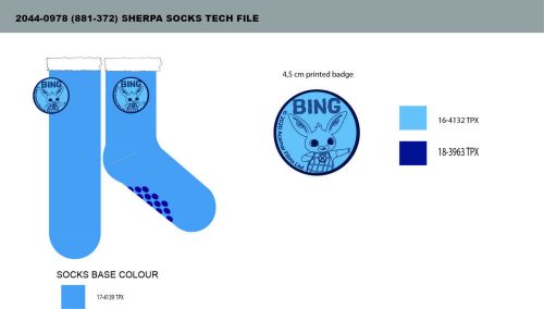 Bing konijn anti-slip warme winter sokken voor kinderen - sherpa sokken - donkerblauw