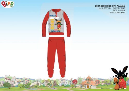 Winterse katoenen interlock kinderpyjama - Bing Konijn - rood - 110