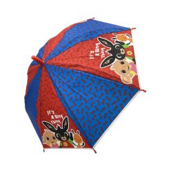 Bing kinder halfautomatische paraplu - 68cm - Blauw en Rood
