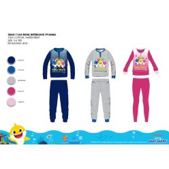   Winterse katoenen interlock kinderpyjama - Baby Shark - roze - 110