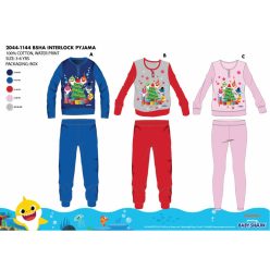   Winter thick cotton children's pajamas - flannel pajamas - Baby Shark - red - 110
