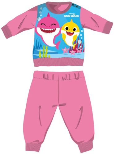 Baby Shark winter dikke baby pyjama - katoenen flanel pyjama - roze - 80
