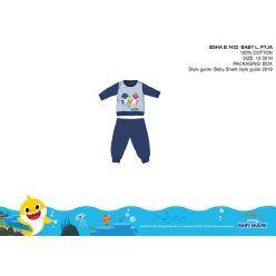   Baby Shark baby pyjama - jersey katoenen pyjama - donkerblauw - 98