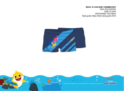 Baby haai baby zwembroek onderkant voor jongens - donkerblauw - 92