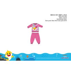   Baby Shark baby pyjama - jersey katoenen pyjama - donkerroze - 80